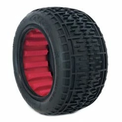 AKA PRODUCTS, INC. 1/10 Rebar Rear Tires, Super Soft with Red Inserts (2): Buggy for Tires & Wheels