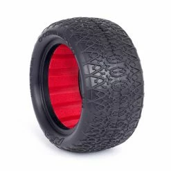 AKA PRODUCTS, INC. 1/10 Chain Link Rear 2.2 Tires, Ultra Soft with Red Inserts (2): Buggy for Tires & Wheels