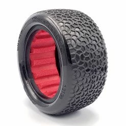 AKA PRODUCTS, INC. 1/10 Scribble Rear 2.2 Tires, Super Soft Long Wear with Red Inserts (2): Buggy for Tires & Wheels