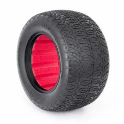 AKA PRODUCTS, INC. 1/10 Chain Link Tires, Super Soft with Red Inserts (2): Stadium Truck for Tires & Wheels