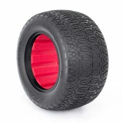 AKA PRODUCTS, INC. 1/10 Chain Link Tires, Ultra Soft with Red Inserts (2): Stadium Truck for Tires & Wheels