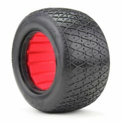 AKA PRODUCTS, INC. 1/10 Crosslink 2.2 Tires, Super Soft Long Wear, Red Inserts (2): Stadium Truck for Tires & Wheels