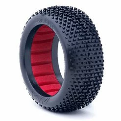 AKA PRODUCTS, INC. 1/8 I-Beam Medium Long Wear Tires, Red Inserts (2): Buggy for Tires & Wheels