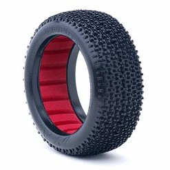 AKA PRODUCTS, INC. 1/8 Cityblock Super Soft Tires, Red Inserts (2): Buggy for Tires & Wheels
