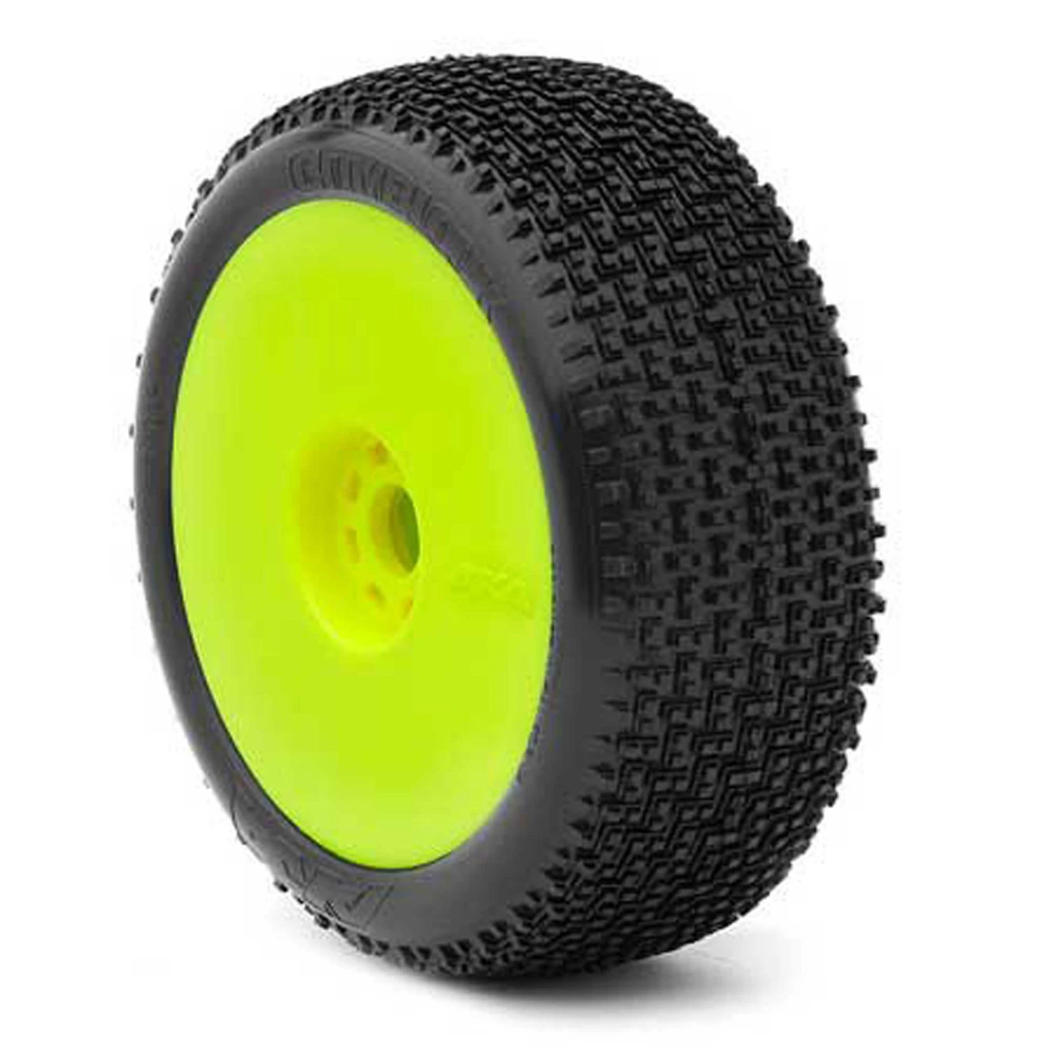 AKA PRODUCTS, INC. 1/8 Cityblock Soft Long Wear Pre-Mounted Tires, Yellow EVO Wheels (2): Buggy for Tires & Wheels