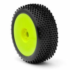 AKA PRODUCTS, INC. 1/8 Crossbrace Soft Long Wear Pre-Mounted Tires, Yellow EVO Wheels (2): Buggy for Tires & Wheels