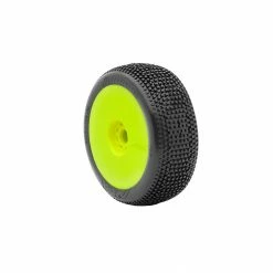 AKA PRODUCTS, INC. 1/8 Impact Soft Long Wear Pre-Mounted Tires, Yellow EVO Wheels (2): Buggy for Tires & Wheels
