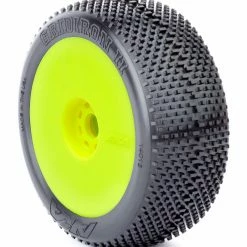AKA PRODUCTS, INC. 1/8 Gridiron II Super Soft Long Wear Pre-Mounted Tires, Yellow EVO Wheels (2): Buggy for Tires & Wheels