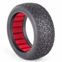 AKA PRODUCTS, INC. 1/8 Chain Link Super Soft Tires, Red Inserts (2): Buggy for Tires & Wheels