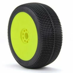 AKA PRODUCTS, INC. 1/8 Zipps Ultra Soft Pre-Mounted Tires, Yellow EVO Wheels (2): Buggy for Tires & Wheels