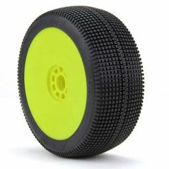 AKA PRODUCTS, INC. 1/8 Zipps Super Soft Long Wear Pre-Mounted Tires, Yellow EVO Wheels (2): Buggy for Tires & Wheels