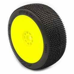 AKA PRODUCTS, INC. 1/8 P1 Super Soft Long Wear Pre-Mounted Tires, Yellow EVO Wheels (2): Buggy for Tires & Wheels