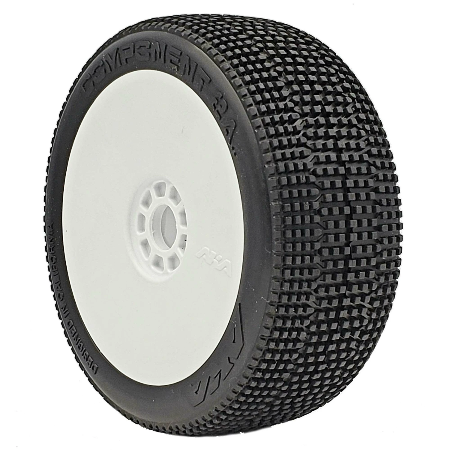 AKA PRODUCTS, INC. 1/8 2AB Super Soft Long Wear Pre-Mounted Tires, White EVO Wheels (2): Buggy for Tires & Wheels