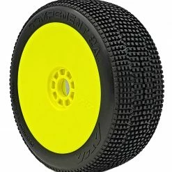AKA PRODUCTS, INC. 1/8 2AB Super Soft Long Wear Pre-Mounted Tires, Yellow EVO Wheels (2): Buggy for Tires & Wheels
