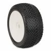 AKA PRODUCTS, INC. 1/8 EVO I-Beam Super Soft Long Wear Pre-Mounted Tires, White Wheels (2): Truggy for Tires & Wheels