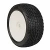 AKA PRODUCTS, INC. 1/8 EVO Cityblock Super Soft Long Wear Pre-Mounted Tires, White EVO Wheels (2): Buggy for Tires & Wheels