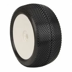 AKA PRODUCTS, INC. 1/8 EVO Gridiron Super Soft Long Wear Pre-Mounted Tires, White Wheels (2): Truggy for Tires & Wheels