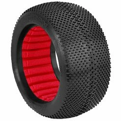 AKA PRODUCTS, INC. 1/8 EVO Gridiron Super Soft Tires, Red Inserts (2): Truggy for Tires & Wheels