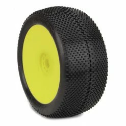 AKA PRODUCTS, INC. 1/8 EVO Gridiron Soft Long Wear Pre-Mounted Tires, Yellow Wheels (2): Truggy for Tires & Wheels