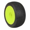 AKA PRODUCTS, INC. 1/8 EVO Impact Soft Long Wear Pre-Mounted Tires, Yellow Wheels (2): Truggy for Tires & Wheels