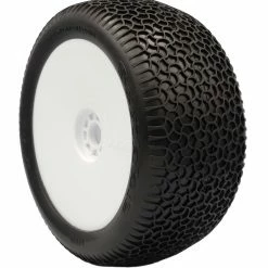 AKA PRODUCTS, INC. 1/8 EVO Scribble Ultra Soft Pre-Mounted Tires, White Wheels (2): Truggy for Tires & Wheels