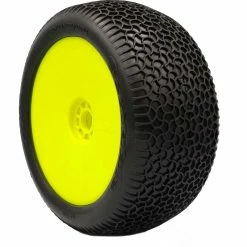 AKA PRODUCTS, INC. 1/8 EVO Scribble Ultra Soft Pre-Mounted Tires, Yellow Wheels (2): Truggy for Tires & Wheels