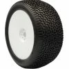 AKA PRODUCTS, INC. 1/8 EVO Scribble Soft Long Wear Pre-Mounted Tires, White Wheels (2): Truggy for Tires & Wheels