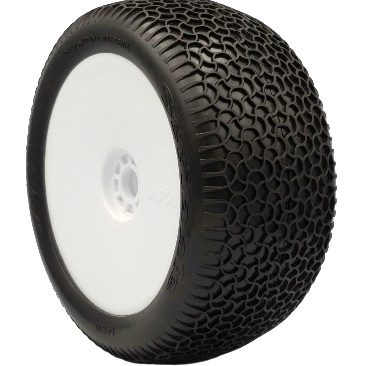 AKA PRODUCTS, INC. 1/8 EVO Scribble Soft Long Wear Pre-Mounted Tires, White Wheels (2): Truggy for Tires & Wheels