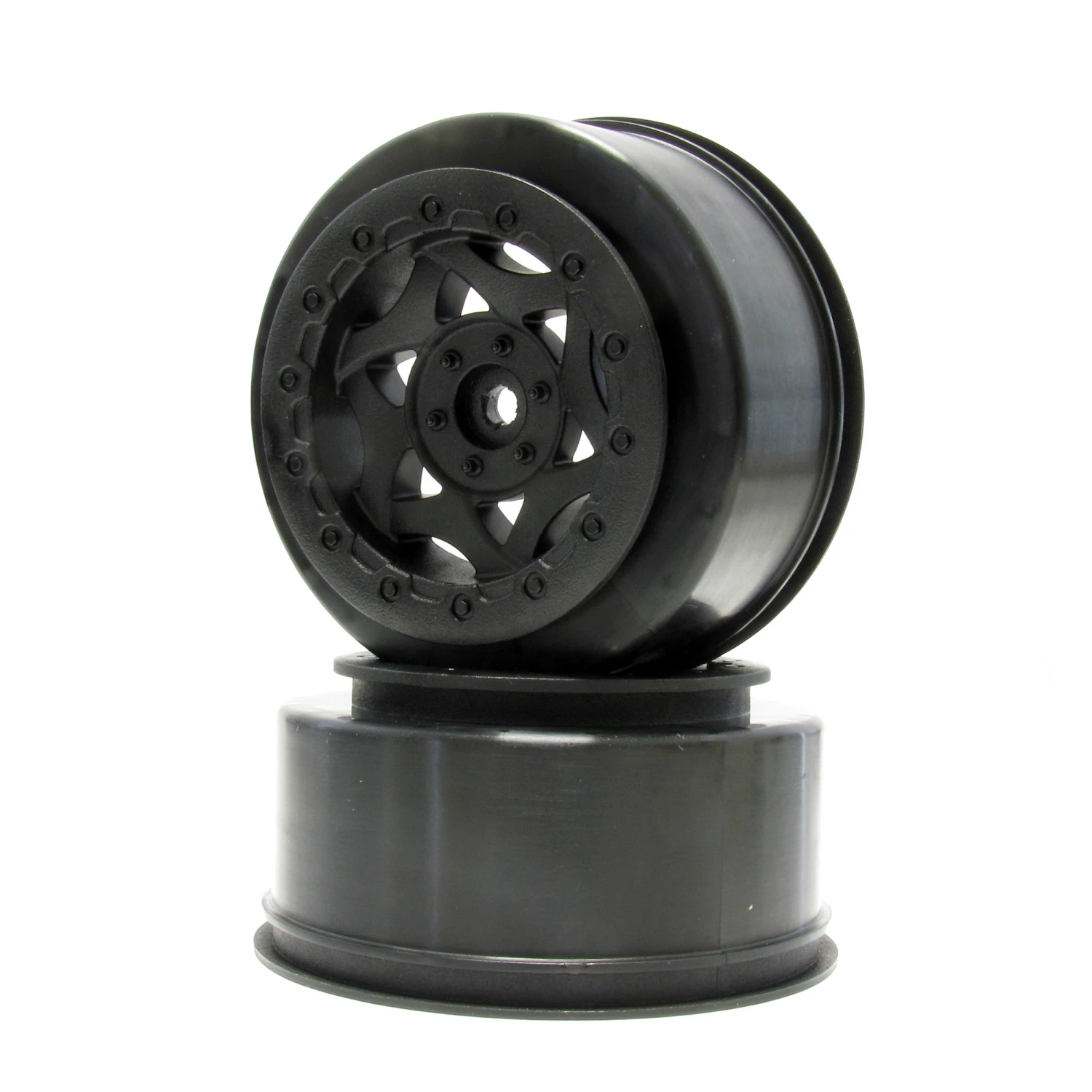 AKA PRODUCTS, INC. 1/10 Cyclone SC Front/Rear Wheel, Black: Slash 4x4, Blitz, SCRT10 (2) for Tires & Wheels