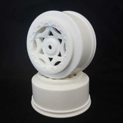 AKA PRODUCTS, INC. 1/10 Cyclone Short Course Wheels, White (2): Losi, Tekno for Tires & Wheels
